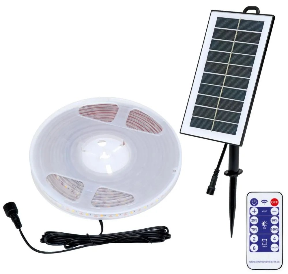 Ecolite DX-SOLAR-3000/5M - LED Solárny pásik 3,7V 2400mAh 5m IP65 EC0354