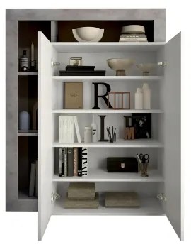 Skriňa LENOR biela/šedý betón