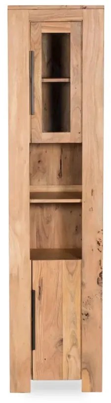 furniture-nabytek.cz - Masivní koupelnová skříňka Auckland z akátového dřeva, lakovaná, hnědá – 45×35×185 cm