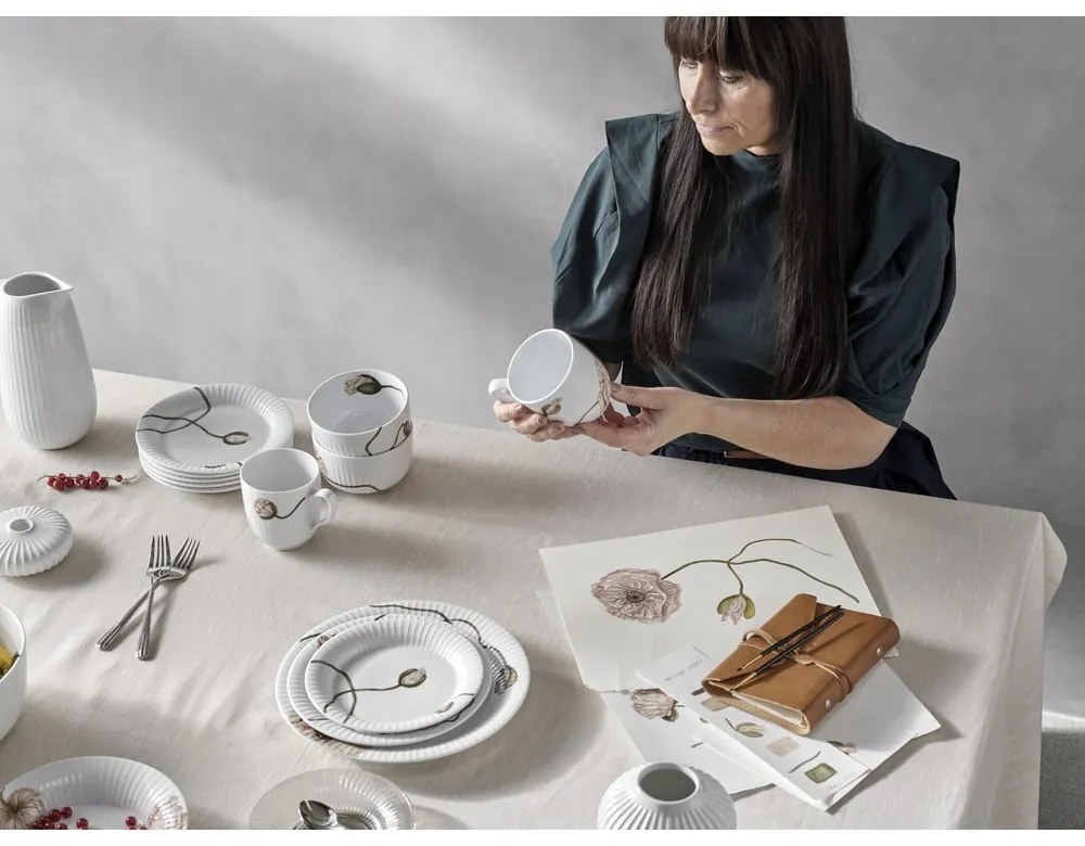 Biely porcelánový tanier Kähler Design Hammershøi Poppy, ø 27 cm