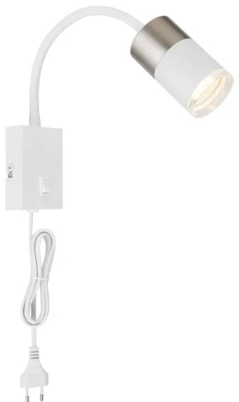 Globo 57851W - Nástenné bodové svietidlo BRISBON 1xGU10/25W/230V biela/chróm