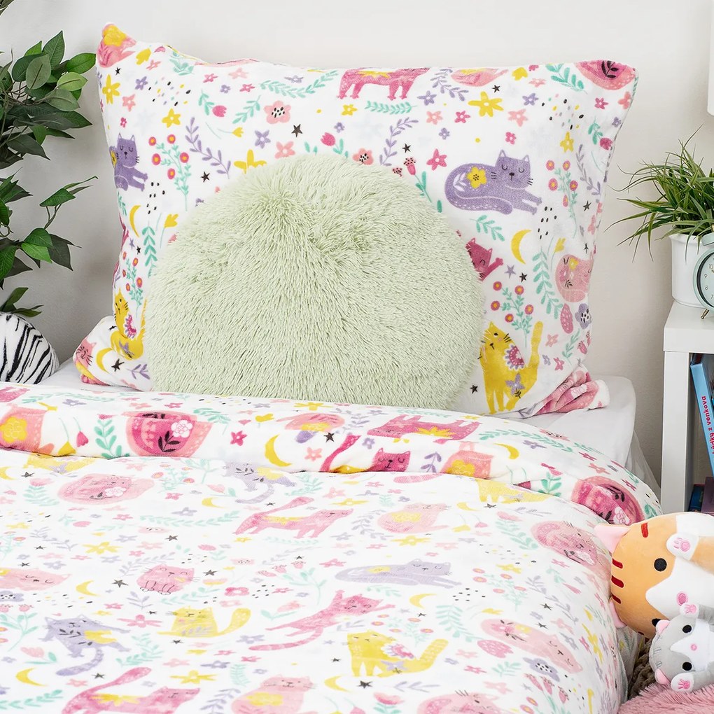 4Home Obliečky mikroflanel Playful Paws, 140 x 200 cm, 70 x 90 cm