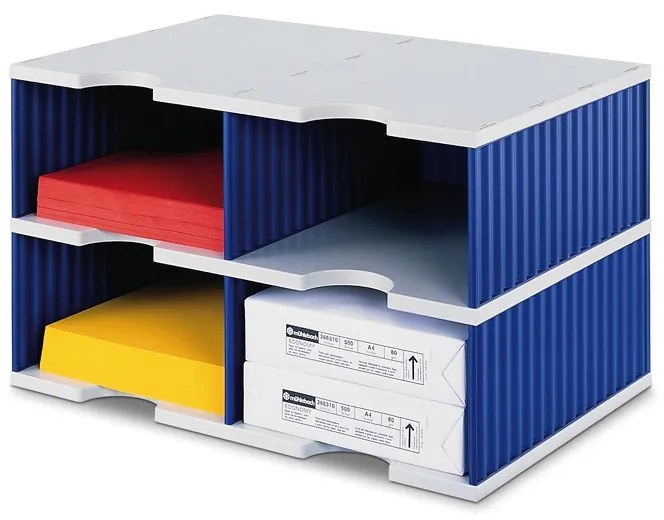 Triediace moduly, 4 široké priehradky, modrá