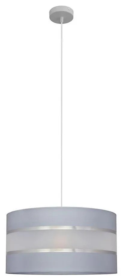 Luster na lanku HELEN 1xE27/15W/230V pr. 40 cm šedá/strieborná