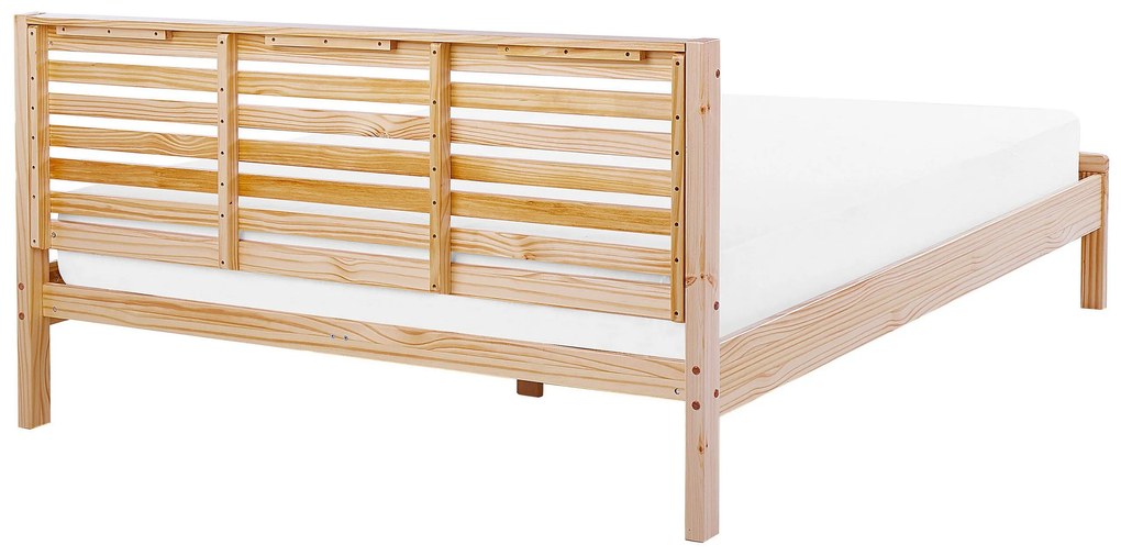 Drevená posteľ 180 x 200 cm svetlohnedá CARNAC Beliani