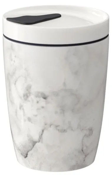 Sivo-biely porcelánový cestovný hrnček Villeroy &amp; Boch Like To Go, 290 ml
