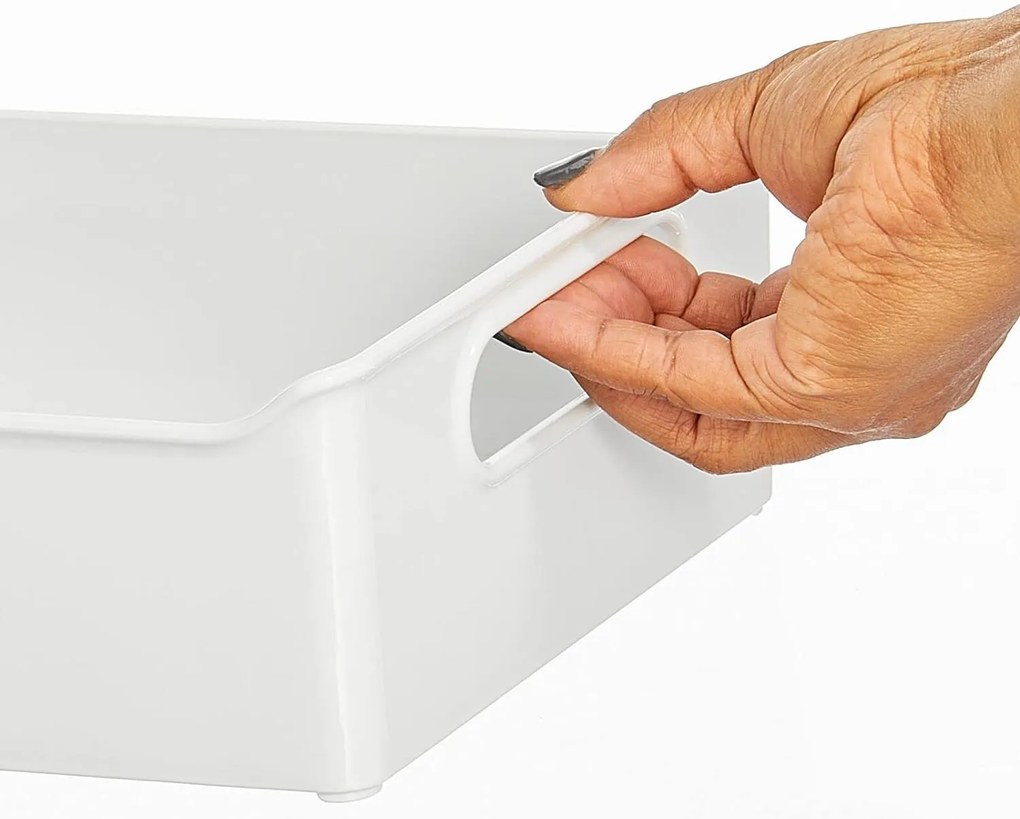 CONFORTIME Univerzálny organizér, dlhý a úzky, s rúčkami, 38x22x10 - biely SIMPLY