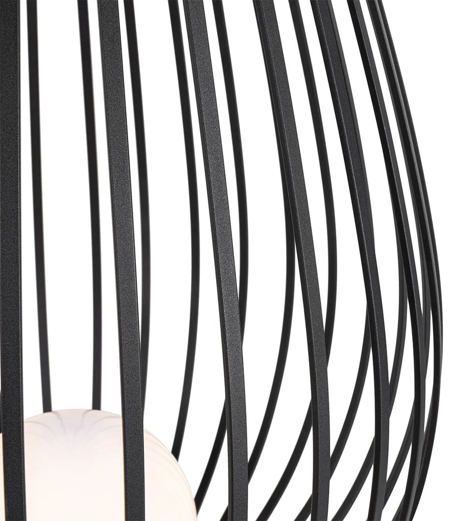 Sada stojacích lámp čierna s opálom 110 cm a 70 cm - Angela