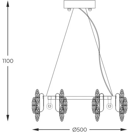 Zuma Line 9864-500 - Luster na lanku TIARA 6xE14/40W/230V zlatá