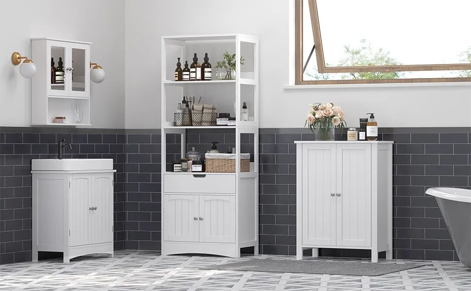 Kúpeľňová skrinka VASAGLE OXYLAS biela