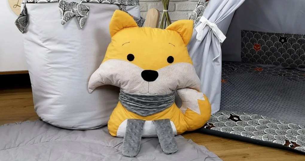 Detský stan TEEPEE (TÍPÍ) LUXURY s doplnkami - ZVIERACIA PARTIČKA - sivý