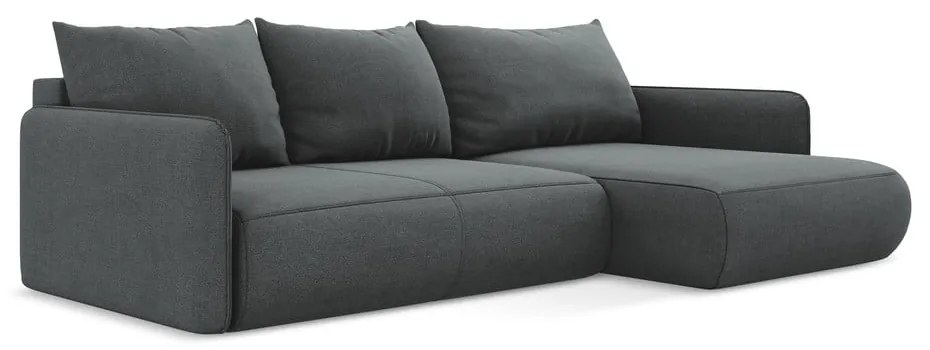 Sivá rozkladacia/s úložným priestorom rohová pohovka (pravý roh) Nanea – Makamii