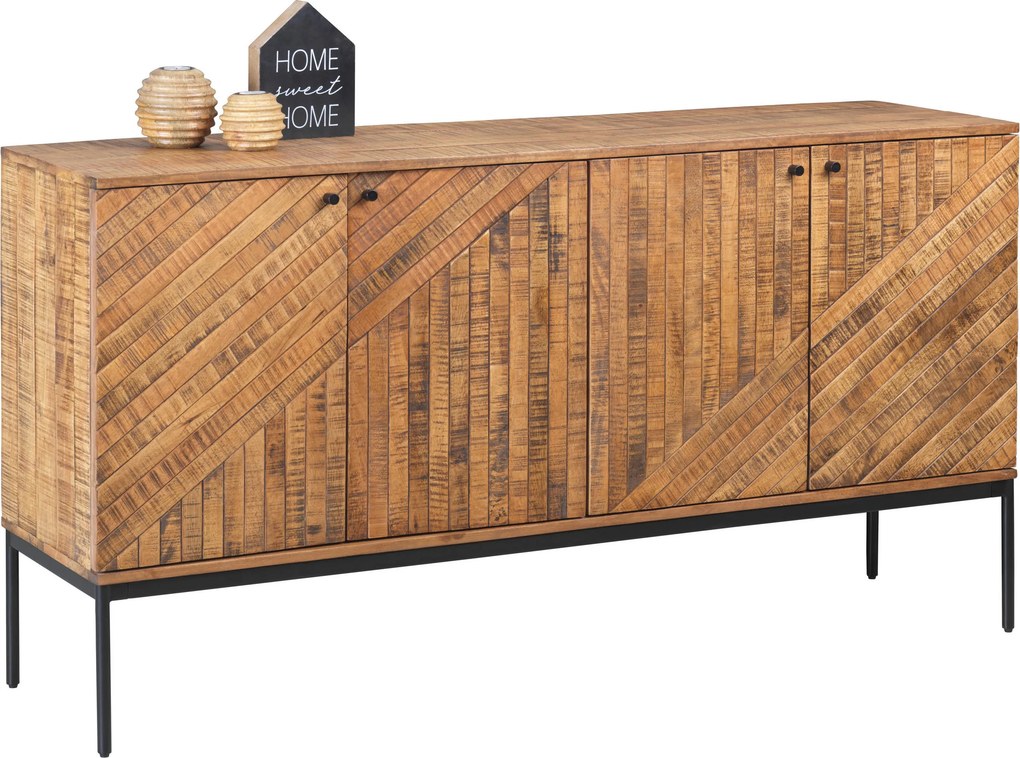 XXXLutz ŠIROKÁ KOMODA, staré drevo, čierna, svetlohnedá, 150/78/40 cm Ambia Home - Komody - 001944003503