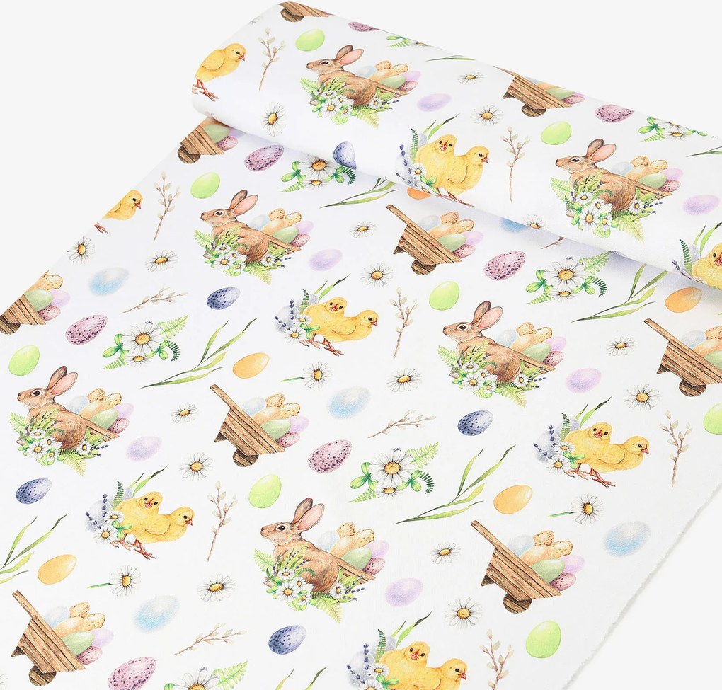 Goldea veľkonočná teflónová látka na obrusy - symboly veľkej noci 160 cm