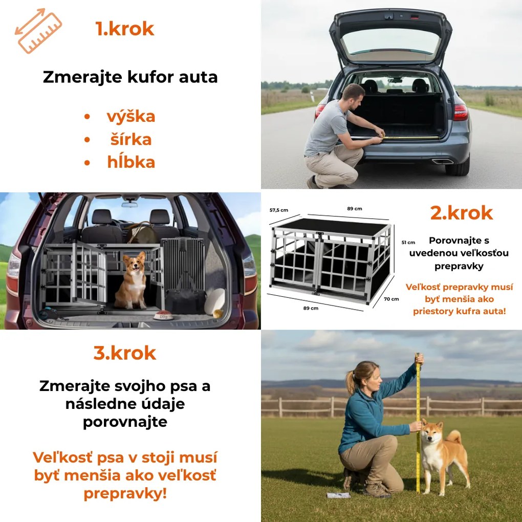 Prepravka pre psa BRUNO, 89x70x51cm strieborná/čierna Cadoca