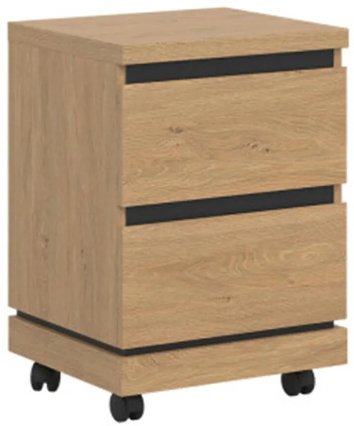 Skrinka na kolieskach Ate At09 Dub/Čierna