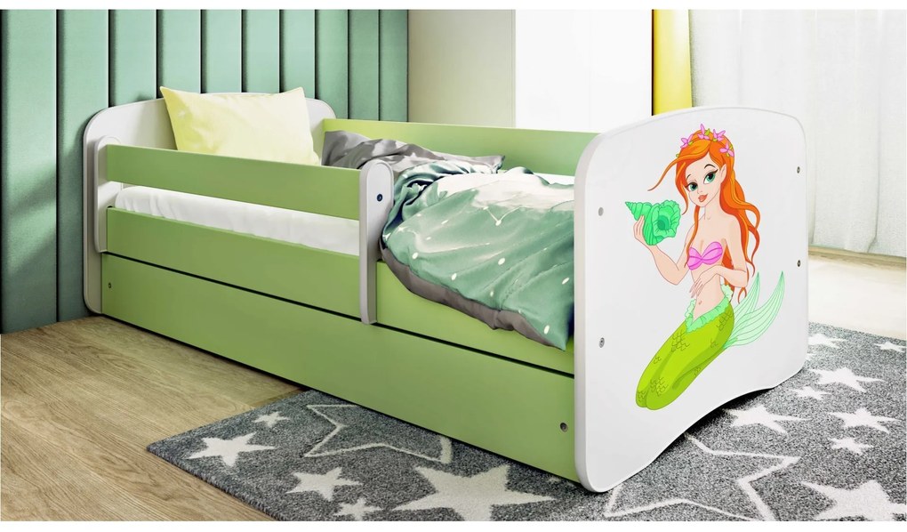 Dětská postel Babydreams mořská panna zelená