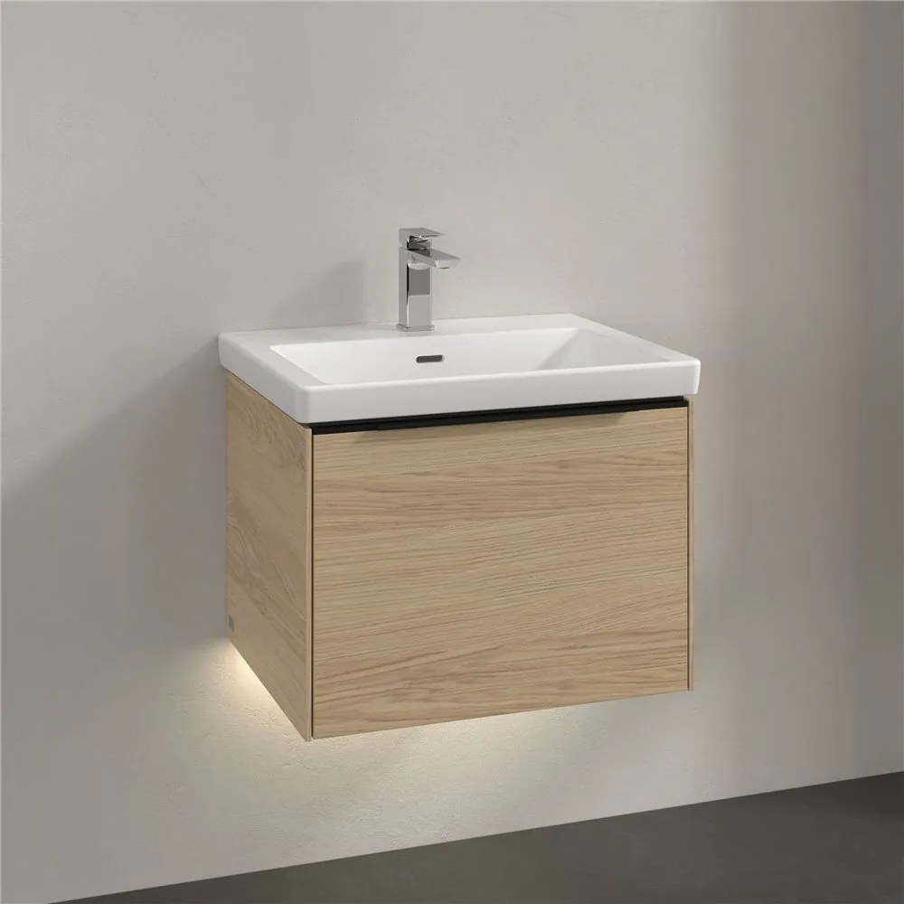 VILLEROY &amp; BOCH Subway 3.0 závesná skrinka pod umývadlo, 1 zásuvka, s LED osvetlením, 572 x 478 x 429 mm, Nordic Oak, C577L1VJ