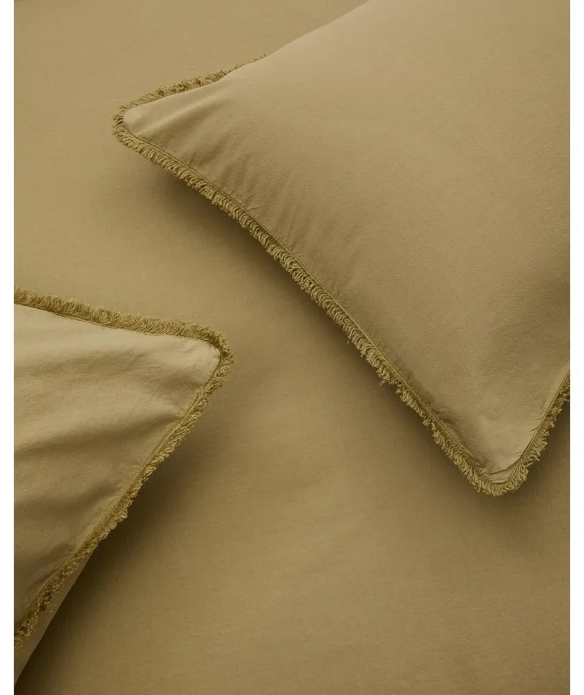 Žlté/zelené obliečky na dvojlôžko/predĺžené z bavlneného perkálu 260x240 cm Sifinia – Kave Home