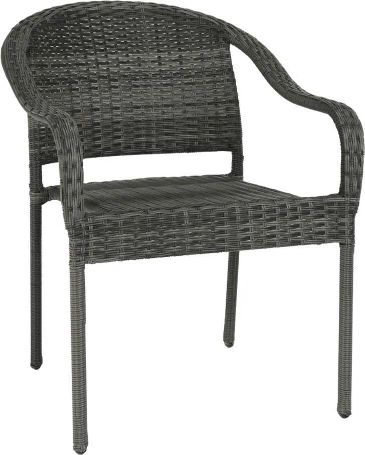 Záhradná stohovateľná stolička, sivá, BINGA