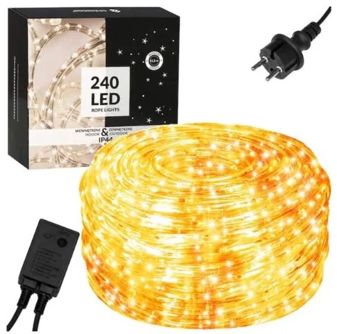 Bestent Svetelná reťaz - svetelný had 10m 240 LED 8 programov Teplá biela