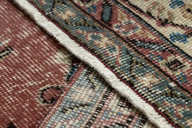 Ručne tkaný vlnený koberec Vintage 10175 rám / ornament, béžový / červený