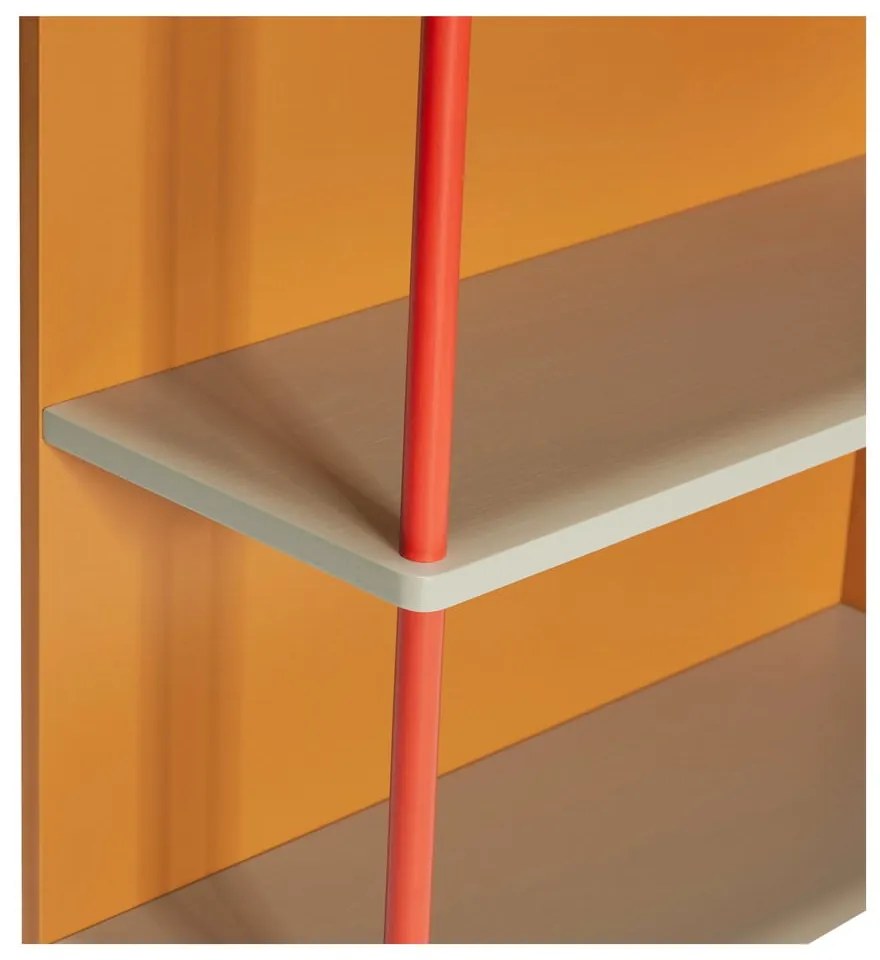 Oranžová nástenná knižnica z jaseňového dreva 60x109 cm Apollo – Hübsch
