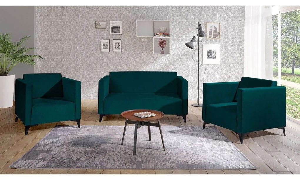Sedacia súprava Denim 2+1+1, Dostupné poťahy: Solo 251, Farby nožičiek: dub