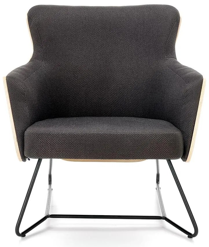 Kreslo Chillout sivá/dub/čierna