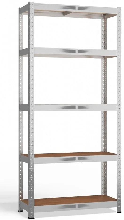 Dílenský regál G7030 stříbrný/hnědý