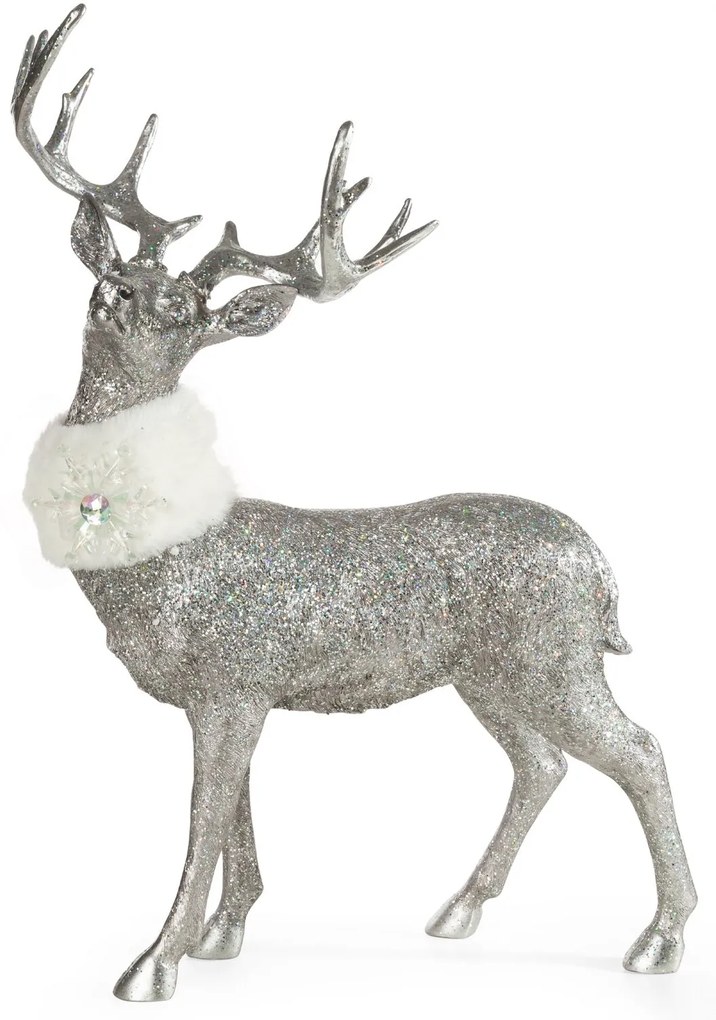 DEKORAČNÁ SOŠKA BUCK 36X52 CM STRIEBORNÁ