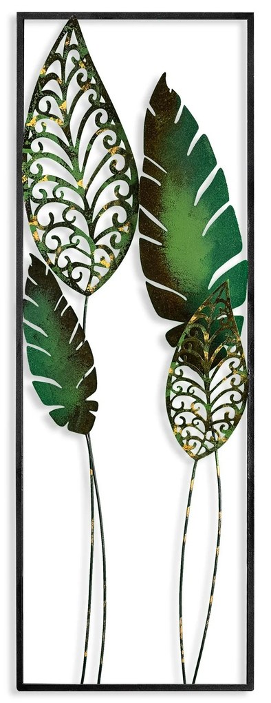 Nástěnná kovová dekorace Timeyi 2 zelená/černá