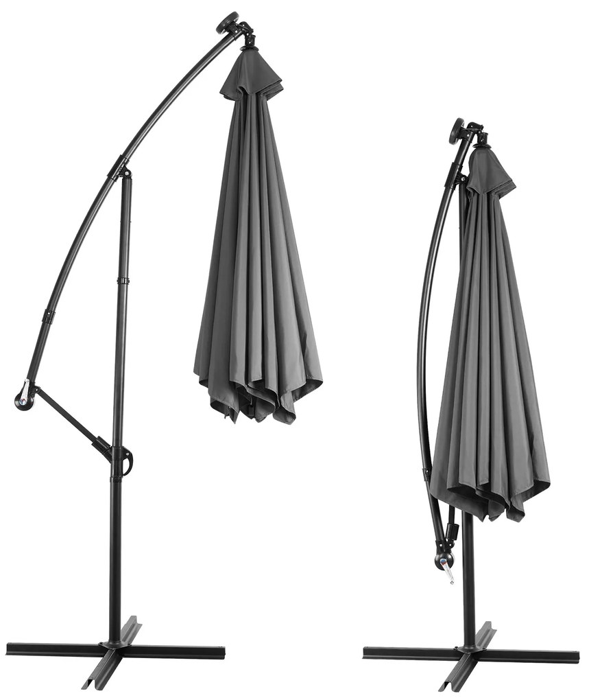 InternetovaZahrada LED slnečník Mali Ø350 cm - antracit