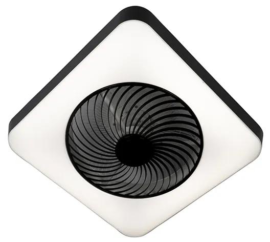 Stropný ventilátor štvorcový čierny vrátane LED stmievateľný - Climo