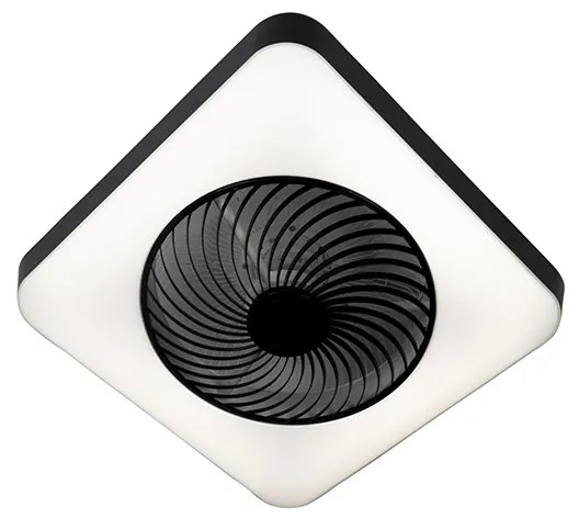Stropný ventilátor štvorcový čierny vrátane stmievateľného LED - Climo