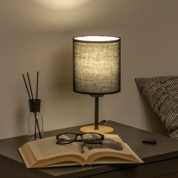 Brilagi - Stolná lampa NUBILA WOOD 1xE27/25W/230V dub/čierna