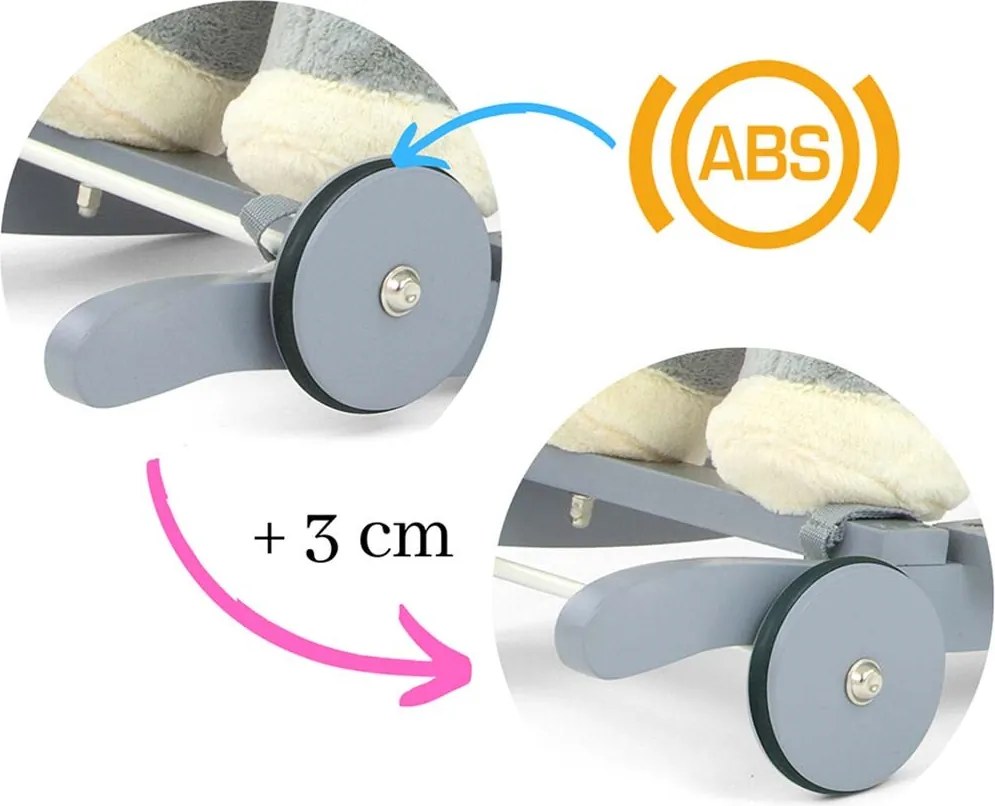 Hojdací koník s melódiou a kolieskami Milly Mally Polly rúžový