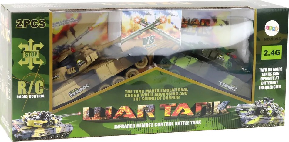LEAN Toys Diaľkovo ovládaný vojnový tank RC infračervený bojový tank Set