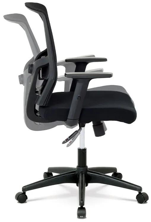 Kancelárska stolička na kolieskach KOLTA – s podrúčkami, čierna