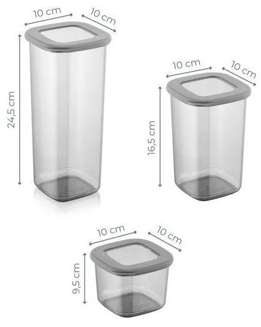 Plastové dózy v súprave 18 ks na potraviny Fresco – Hermia