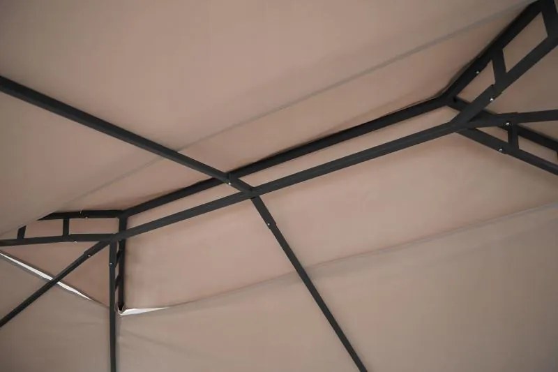 Stabilný záhradný pavilón 3 x 4 m sivá