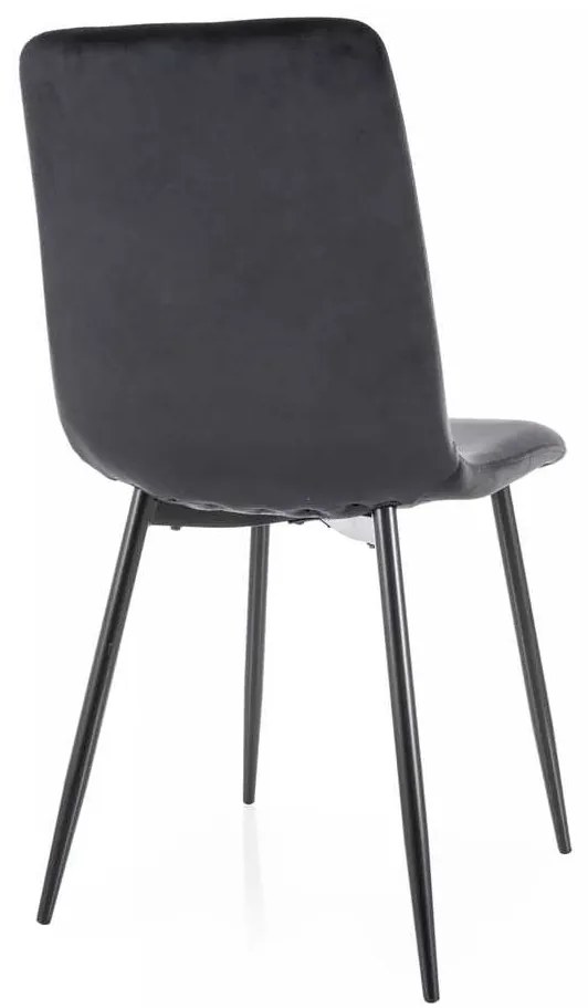 Jedálenská stolička Freville Velvet, čierna