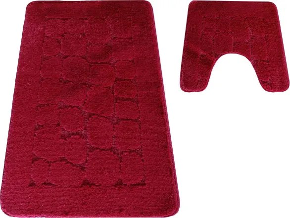 Sada kúpeľňových koberčekov Montana CLTSTONE burgundská