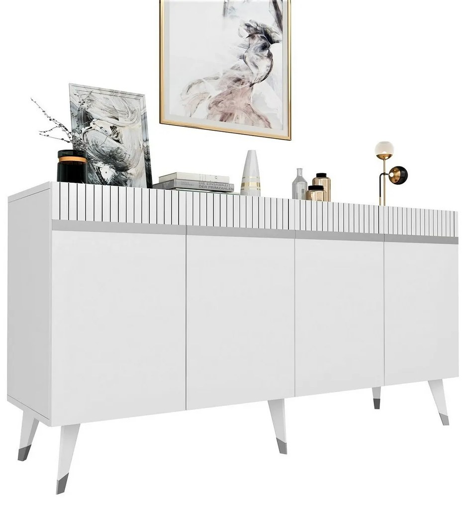 Skrinka Defne White and Silver