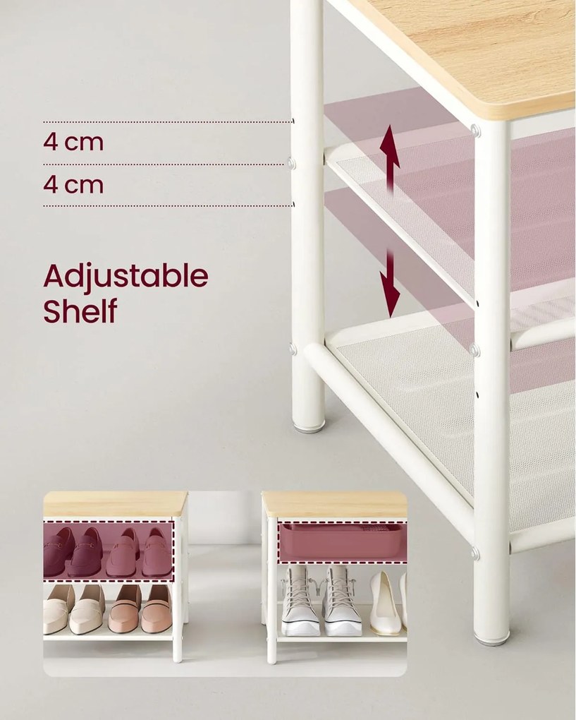 Predsieňová stena so zrkadlom, 7 háčikmi, lavicou na topánky, farba dub a biela