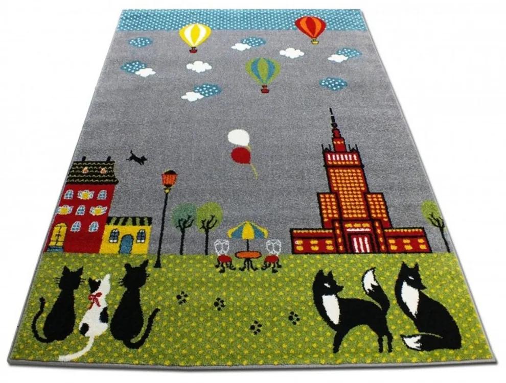 Detský koberec Mačky sivý, Velikosti 240x330cm