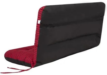 Vankúš na hojdačku ANIA 120 cm pásiky, červený