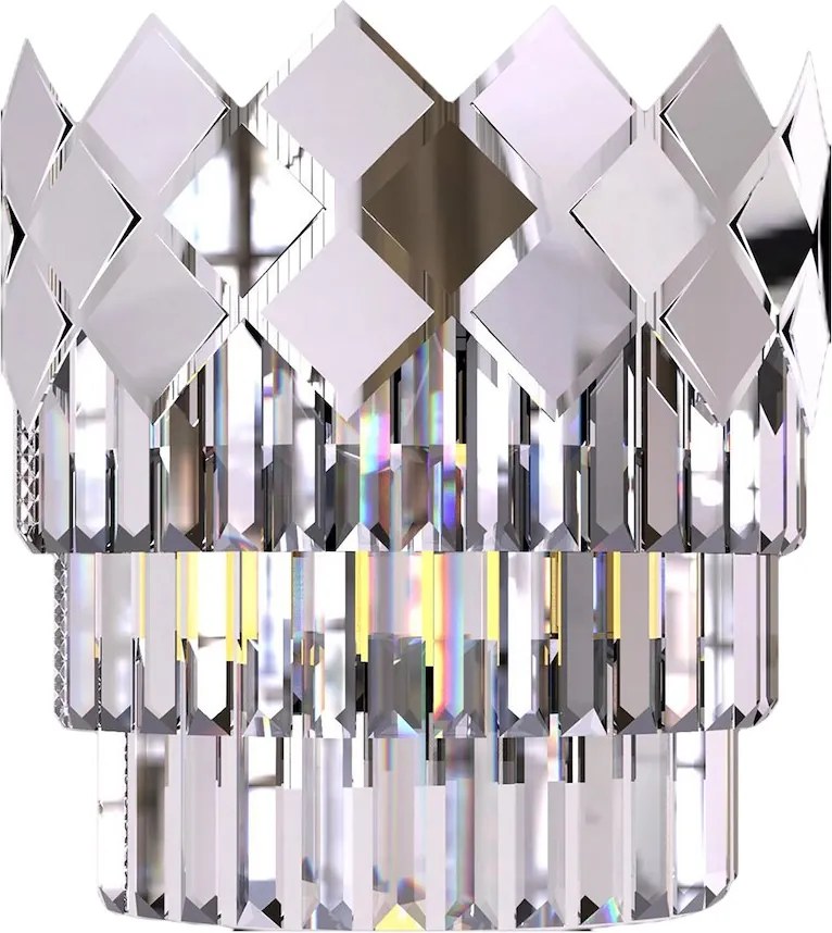 Nástenné svietidlo Carisma, 1x krištáľové/chrómové kovové tienidlo