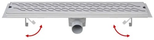vidaXL Rovný sprchový odtok s vlnkami, 630x140 mm, nerezová oceľ-