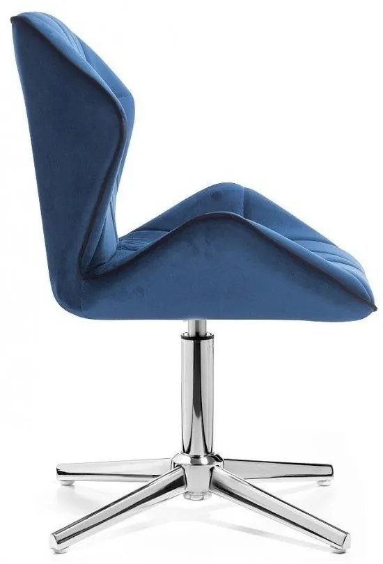 LuxuryForm DESIGN Stolička MILANO MAX VELUR na striebornom kríži - modrá